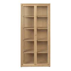 Vitrine en chêne et verre texturé 155cm Reed - Ferm Living