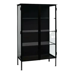 Vitrine à 2 portes en métal noir 153 cm Oregon - Nordal