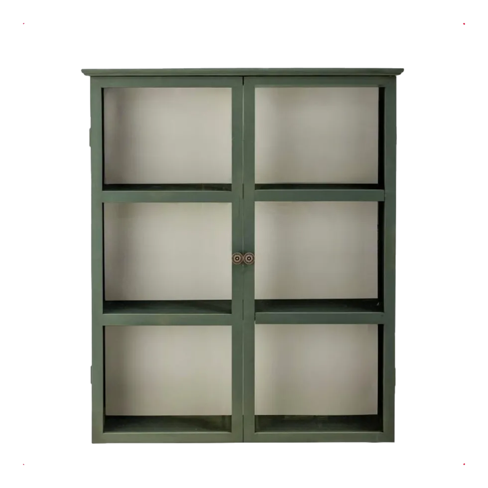 Vitrine rectangulaire en bois de sapin vert 85 x 100 cm Tone - Bloomingville